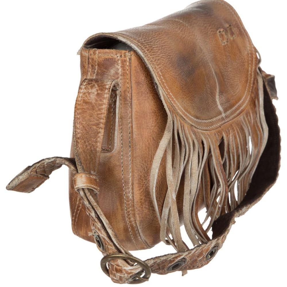 BED|STU Tan Leather Fringe Crossbody Bag